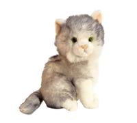 MZICXV 34cm Cute British Shorthair Blue Cat Plush Toy, Soft Kitten Stuffed Animal Doll, Adorable Plushie Gift