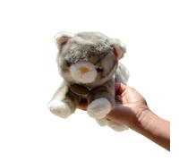 MZICXV 9.8" Tabby Plush Toy, Realistic Stuffed Gray and White Kitten, Soft and Cuddly Plushie(Gray)