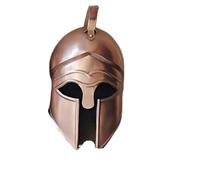 MZICXV Greek Corinthian Helmet with Red Plume Spartan Steel Wearable Helm(Brass)