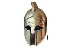 MZICXV Greek Corinthian Helmet with Red Plume Spartan Steel Wearable Helm(Copper)