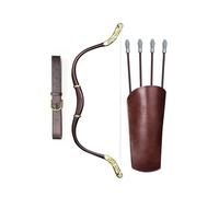 MZICXV Kids Bow and Arrow Set, Toy Mongolian Recurve Bow with 4 Suction Cup Arrows, Quiver and Belt, Safe Archery Game for Boys Outdoor & Indoor Role Play, Pretend Play Costume Prop(B)