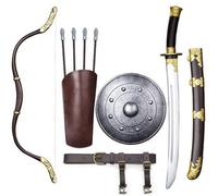 MZICXV Kids Deluxe Weapon Set with Belt Buckle, Boys' Role Play Toy & Shield, Bow and Arrow Prop for Fancy Dress Costume, Themed Party & Performance.