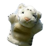 MZICXV Realistic Cute Tiger Hand Puppet Plush Toy, Soft White Stuffed Animal Doll, for Kids & Parent-Child Play(White)
