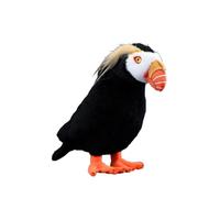 MZICXV Realistic Tufted Puffin Plush Toy 27cm, Cute Sea Bird Stuffed Animal, Yellow Crest, Orange Beak & Feet, Educational Wildlife Gift
