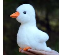 MZICXV Simulated Duck Plush Doll Can Sound Small Animal Toys Soft And Cute Little Yellow Duck Doll Ornaments(White,17.5cm)