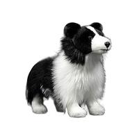 MZICXV Simulation Dog Doll Cute Border Collie Doll Soft Animal Plush Toy
