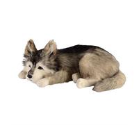 MZICXV Simulation Husky German Shepherd Plush Toy Cute Animal Puppy Model Home Decor 's Gift(Gray)