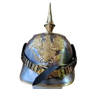 MZICXV WWI German Pickelhaube Helmet - Prussian Army Spiked Steel Helmet Replica - Wearable Collectible