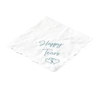 MZIDECNASNEJIA Wedding Handkerchief Happy Tears, 30 * 30cm Wedding Gifts, Blue Wedding's Keepsake Present for Bride & Groom Gifts for Father Mother, Friend, for Happy Tears (Off-white, 1 pc)