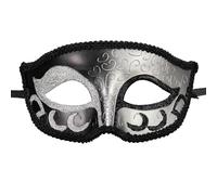 MZinge New Masquerade Mask for Men Women, Venetian Mens Masquerade Mask for Halloween Party Mardi Gras Mascarade Ball(Black Silver)
