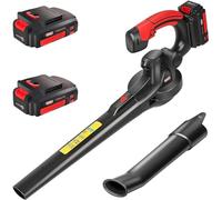 MZK Cordless Leaf Blower,20V Battery Powered Electric Garden Blower for Lawn Care, Electric Lightweight Leaf Blower for Blowing Leaves, Patio Cleaning, Lawn Care and Dust(2 * 2Ah Battery & Charger)