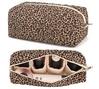 MZLUWM Quilted Hair Tool Organizer Travel Bag Cute Floral Travel Case for Shark FlexStyle Dyson Airwrap Hair Dryer Hair Styling Accessories Cotton Portable Hair Dryer Bag Organizer, Leopard, 13" x 5.6