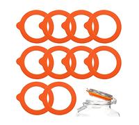 MZMing 10 Pieces Jar Sealing Rings Storage Jar Seals Replacement Silicone Seals Rings Leak-Proof Reusable Airtight Gasket for Kilner Jar Glass Clip Top Canning Lever Arm Jar Preserving Jar - Orange