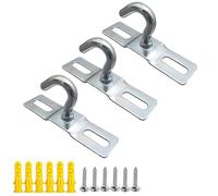 MZMing 3 Pack Ceiling Hook 68mm Ceiling Light Base Plate Chandelier Hook Screws Mount Heavy Duty Iron Galvanized Pendant Fitting for European Lamps Ceiling Fans Flower Basket Decoration Holder