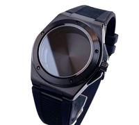 MZMZM Watch Case+Watchband Sapphire Glass Fit for Engineer Style Watch Mod(Black Rubber-Glass,for NH34 NH35 NH36)
