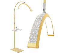 Mznoo Lash Light, 23IN Bling Diamond Half Moon Light with Tool Tray, Gold