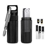 MZONGZI Aluminium Alloy Carrying Case Compatible with Ledger Nano X/S Plus, Waterproof and Shockproof, USB Storage, Secure Case for Cryptocurrency Cold Wallet (Black 2 Pack)