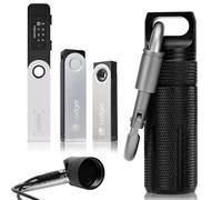 MZONGZI Aluminum Alloy Carrying Case Compatible with Ledger Nano X/S Plus, Waterproof and Shockproof, USB Storage, Secure Case for Cryptocurrency Cold Wallet (Black)