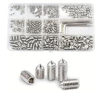 MZOYOURO 400 Pcs Cone Cup Point Grub Screws, tap grub screws M3/M4/M5/M6/M8 Hex Head Socket Screws Se Metric Screws with Allen Key For Door Handles,Faucet,Light