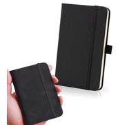 MZOYOURO Pocket Notebook, Small Black Notepad 11x8x1.7cm, Mini Note Book,Pocket Size for Work Portable Notepad Journal Taking Plans Memos
