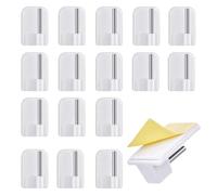 MZOYOURO Self Adhesive Curtain Hooks 20 Pcs Net Curtain Rod Self Adhesive Hooks Pendant Door Back Hook Ideal for Bathroom, Bedroom, Kitchen Use