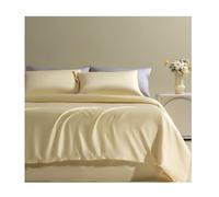 MZP King/queen size comforter cover Luxury & Sexy Bedding Duvet Covers Reversible ComfyBreathable Wrinkle Free 4 pieces Satin dubet cover Fitted Sheet Pillow Cases(Geel,QUEEN)