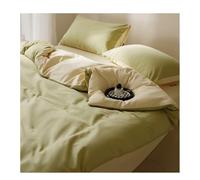MZP Soft Duvet Cover Set Queen Size,4pcs Reversible Solid color Bedding Set, 1 King Comforter Cove with Zipper Closuren, 1 Fitted Sheetand 2 Pillow Shams(Green B,KING)