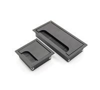 MZPOZB Desk Cable Grommet 1pcs Square Rectangle Aluminum Office Table Desk PC Cabinet Wire Cable Hole Flap Brush Grommet Cover Desk Cable Hole Cover(Black,W80L120 MM)