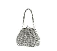 MZPOZB Diamond Bag Evening Bling Diamond Studded Handbag For Lady Banquet Glitzy Polyester Material Medium Size Women's Bag(Silver)