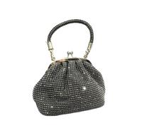 MZPOZB Diamond Bag Evening Bling Diamond Studded Handbag For Lady Banquet Glitzy Polyester Material Medium Size Women's Bag(Black)