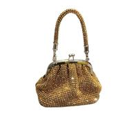 MZPOZB Diamond Bag Evening Bling Diamond Studded Handbag For Lady Banquet Glitzy Polyester Material Medium Size Women's Bag(Golden)