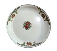 MZPOZB Enamel Thickened Plate Tea Dried Fruit Tray Round Household Vegetable Trays Kebab Large Plates Chicken(30cm-A)