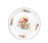 MZPOZB Extra-Thick 30cm X 36cm Enamel Tea Tray Large Round Serving Platter Enamel Fruit Bowl Dishx(30cm-C)