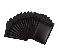 MZPOZB flat lock bags 50/100pcs Resealable Coffee Herb Powder Zipper Pack Bag Flat Pouches Matte Black Small Aluminum Foil Zip Lock Mylar Bags Resealable Pouches(Black 50pcs,10x15cm)