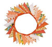 MZPOZB Hang Flag Banner 10M 36 Pennant Double Layers Flags Birthday Carnival Cotton Fabric Bunting Wedding Party Decor Banner Home Shower Garland Banner Decorations(Orange)