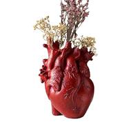 MZPOZB Heart-Shaped Resin Vase - Creative Art Piece, Perfect for Flowers or Decoration - Color-B