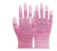 MZPOZB Nylon Gloves Women's PU Coated Work Gloves, Anti-Static, Thin Cut Resistant, Reinforced Nylon Wear-resistant Conforms Safe(Pink,M)