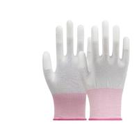 MZPOZB Nylon Gloves Women's PU Coated Work Gloves, Anti-Static, Thin Cut Resistant, Reinforced Nylon Wear-resistant Conforms Safe(WHITE,L)