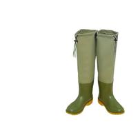 MZPOZB Thickened High-Tube Rain Boots Waterproof Anti-Slip Riding Downspout Pants Wear-Resistant Fishing Clothing Sport(Green,40-41)