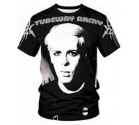 MZPQDKSLK Men's Gary Logo Graphic Black Numan T-Shirt Short Sleeve T Shirt for Men Round Neck Music Band Tshirt Clothes Merch for Fans Gift
