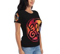 MZPQDKSLK Women's Electric Logo Graphic T-Shirt El*o Short Sleeve Light T Shirt for Women Round Neck Music Orches*tra Clothes Merch for Fans Black