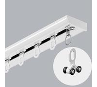 MZQMK Ceiling Curtain Track, Ceiling Track For Curtains, Ceiling Curtain Track Set, Wall Mounted Heavy-Duty Curtains Rails, Flexible And Durable Design For Effortless Gliding(White,2.7M/8.8FT)