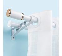 MZQMK Curtain Rods, Heavy Duty Curtain Rods, Double Curtain Rods With Aluminum End Cap And Full Surround Brackets, For Curtain Rail(A,2.3m(7.5ft))