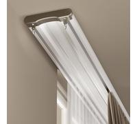 MZQMK Heavy-Duty Curtains Rails Double Row Ceiling Curtain Track Ceiling Mounted Curtain Double Rails Ceiling Mount Double Curtain Tracks System(White,2.3m(7.5ft))