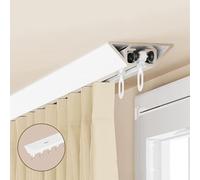 MZQMK Room Divider, Ceiling Curtain Track, Room Divider Curtain Rod, Aluminium Alloy Ceiling Track For Curtains, Easy Install(B White,5.3M/(17.3FT))