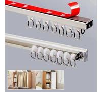 MZQMK Self Adhesive Curtain Track 9.8FT (3m) For Smooth Ceiling Or Wall- No Drill, Screws, Ceiling Curtain Track, Curtain Rods, Ceiling Mount, Adhesive Curtain Rod(Size:1.7M/(5.5FT))