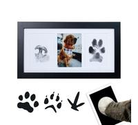 MZQSIY Dog Paw Print Kit, Ink Paw Print Kit with Photo Frames, Pet Paw Print for Dogs & Cats, Pawprint Family Keepsake Kit,Wall Hanging & Stand