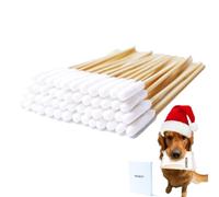 MZQSIY Pet Dog Ear Cleaner Bamboo Cotton Buds 15.5cm Enhanced Long Cane Stick Wax Remover Itchy Ear Remedy Cleaning Swabs for Cleaning Animals Ears Wax Infection Removal (50)