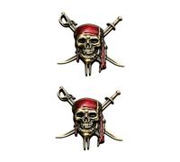 MZRAN 1 Pair Skull Metal Car Sticker Weatherproof Auto Emblems For Truck Adhesive Easy Installation Outdoor