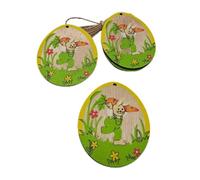 MZRAN 10 Pcs Easter Eggs Wood Slices Pendant Hanging Ornaments Craft Decoration Home Party Decor Supplies Easter Decorations For The Home